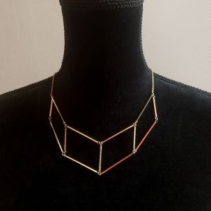 Geometric Gold Bar Bib Necklace
